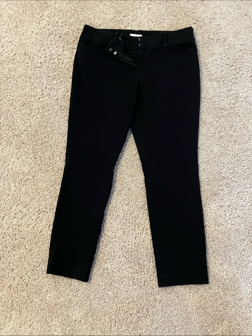 LOFT Black Cropped Slim Ankle Pants